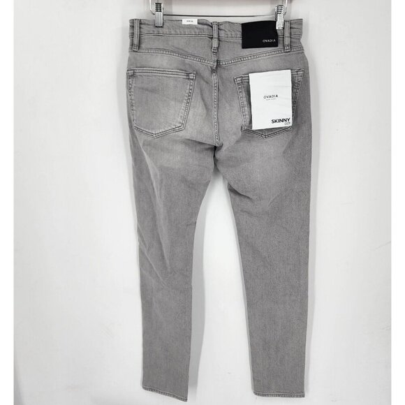 Ovadia & Sons Men's Skinny Jeans 001 In Light Grey Destroyed Size 34 NWT $220‎ - Picture 2 of 12